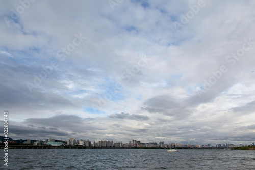 Landscape of Han River on a cloudy day