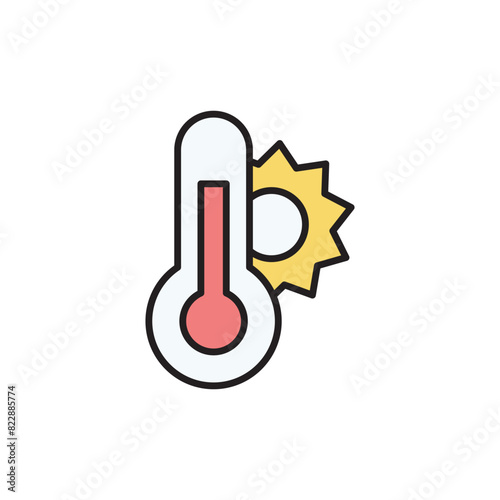 Global Warming icon design with white background stock illustration