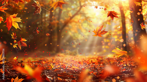 Autumn festive background. Joyful banner with