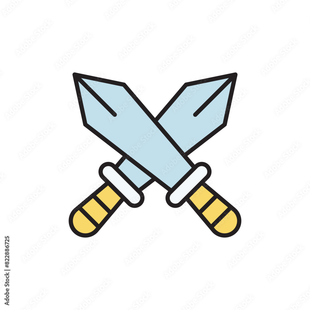 Swords icon design with white background stock illustration