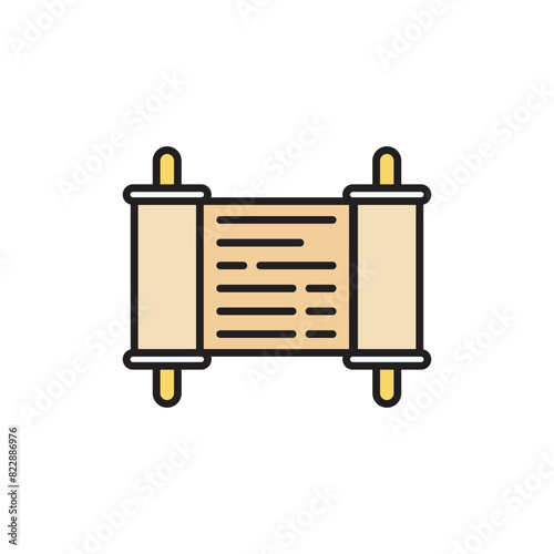 Torah icon design with white background stock illustration