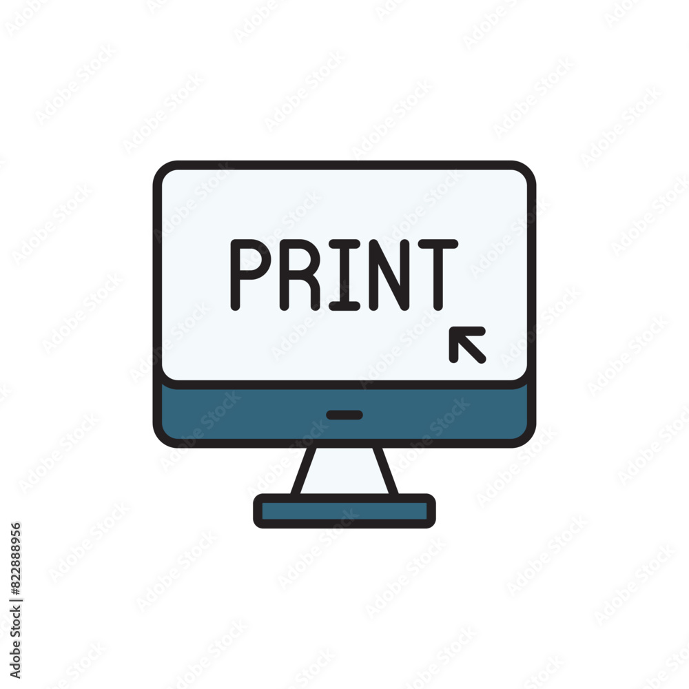 Monitor icon design with white background stock illustration Monitor icon design with white background stock illustration