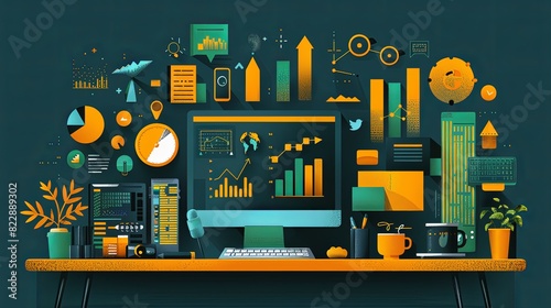 Business concept illustration. Vector illustration of business idea, startup, investment, new technology. Creative concept for web banner, social media banner, business presentation, marketing materia