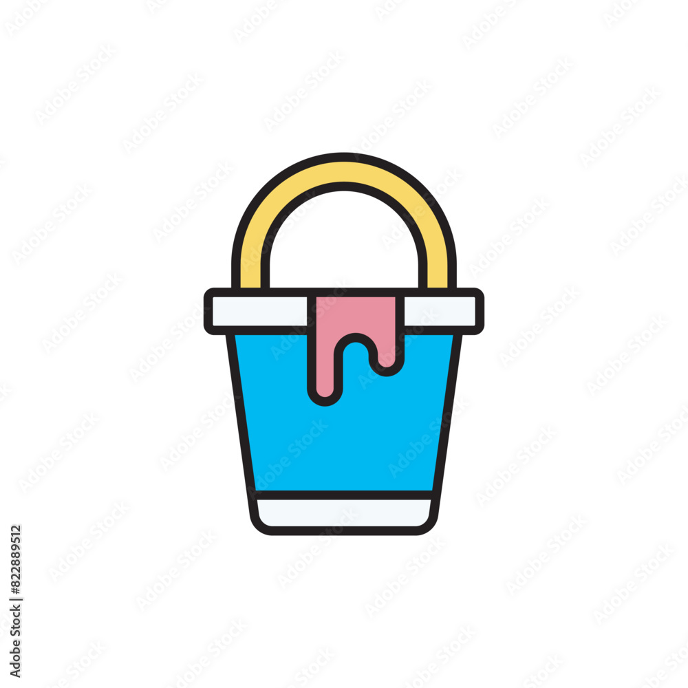 Paint Bucket icon design with white background stock illustration Paint Bucket icon design with white background stock illustration