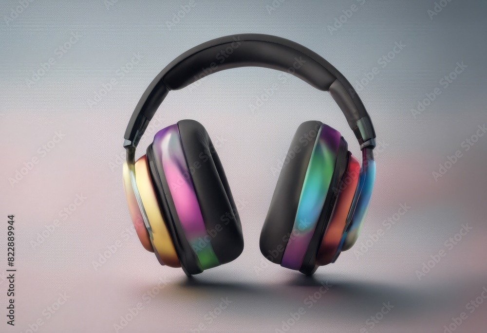 png multicolored transparent rendering view adphones wireless icon 3d front background three dimensional audio black design device digital dj ear earphones entertainment equipment