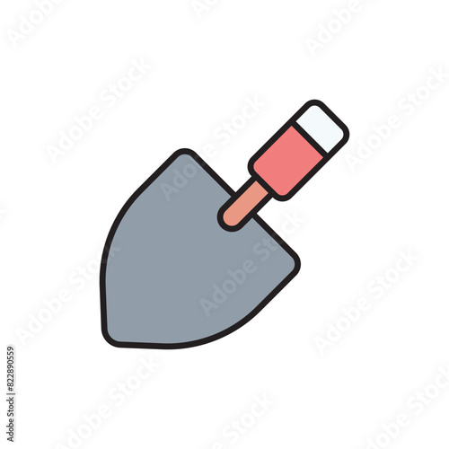 Trowel icon design with white background stock illustration