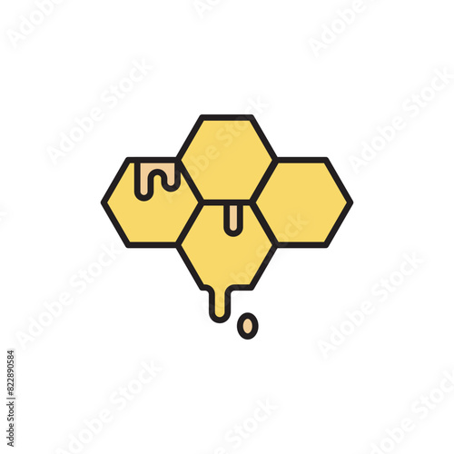Honeycomb icon design with white background stock illustration