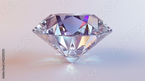 diamond triangle with rounded corners  beautiful front view of 3D model  white background    