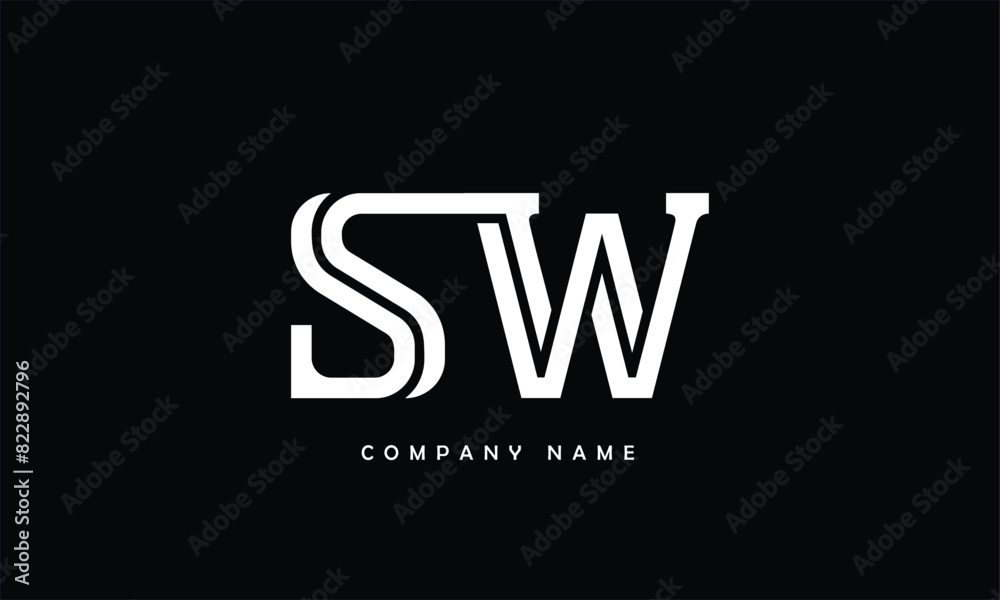 SW, WS, S, W Abstract Letters Logo Monogram SW, WS, S, W Abstract Letters Logo Monogram