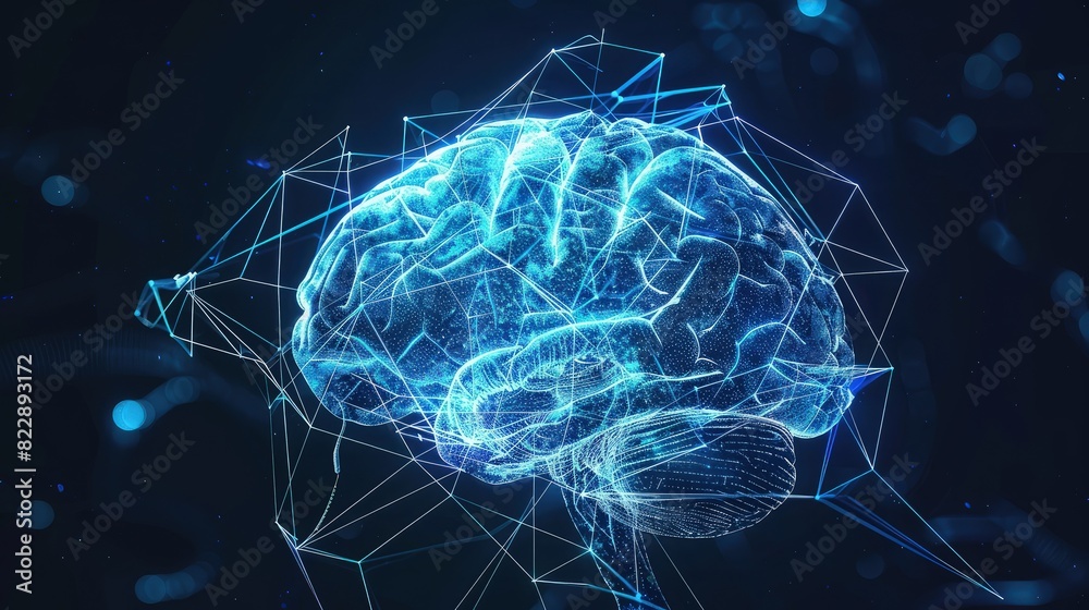 A detailed portrayal of the thalamus, emphasizing its role as the brain's relay center, with a focus on the nuclei and their connections to various cortical regions.
