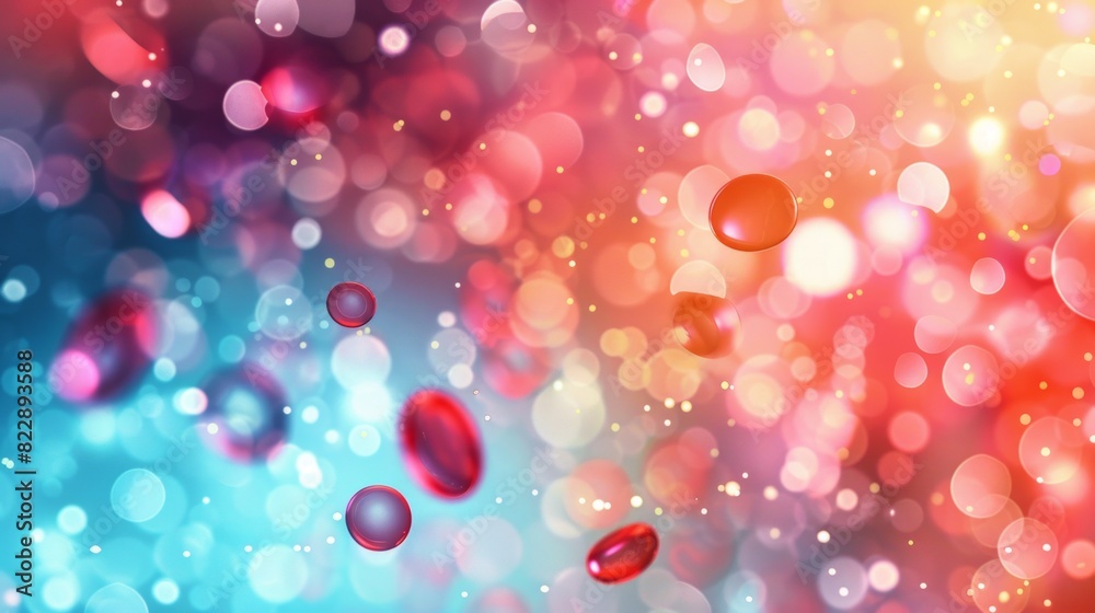 3D illustration of Red Blood Cells Background in Microscopic View 3D illustration of Red Blood Cells Background in Microscopic View