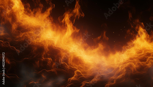 Fire in the fireplace firefly burning fire flame png background realistic 3d rendering for video effect isolated on black backdrop