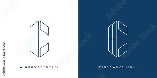 Unique and modern C window logo design.