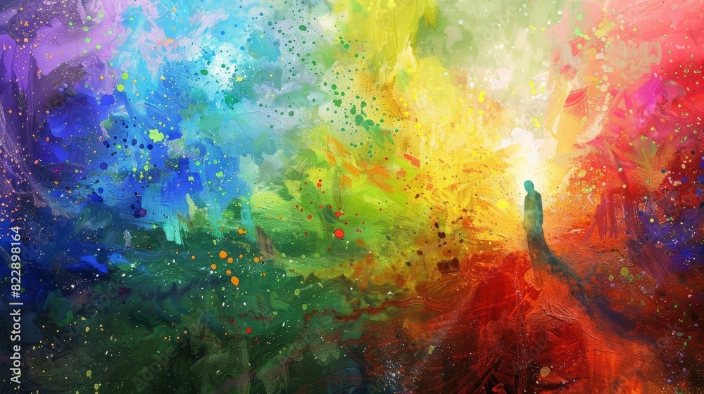 Obraz premium Discounts, July Fourth, rainbow-hued fantasy artwork, impressionist masterpieces, High-def