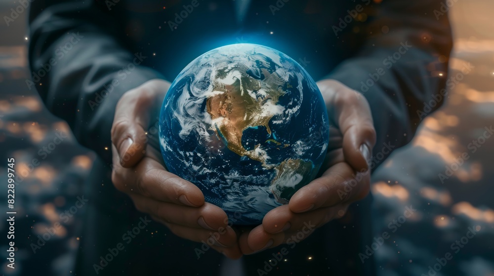 Businessman Holding Earth Globe Businessman Holding Earth Globe