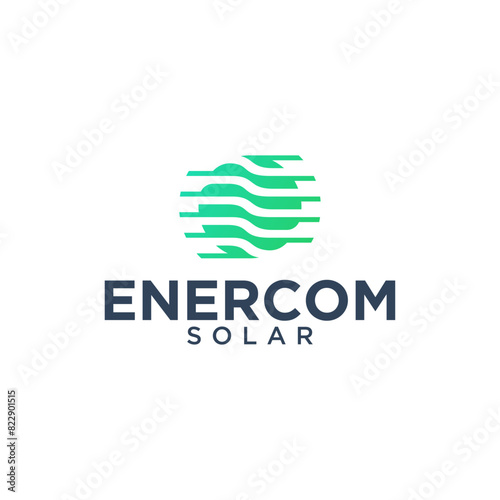 Energy solar technology logo vector illustration