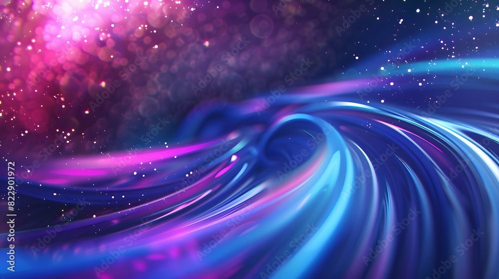 Fototapeta premium Abstract blue and purple dynamic background .Futuristic vivid neon swirl lines. Light effect.