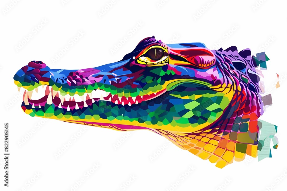 wpap pop art. illustration of a crocodile