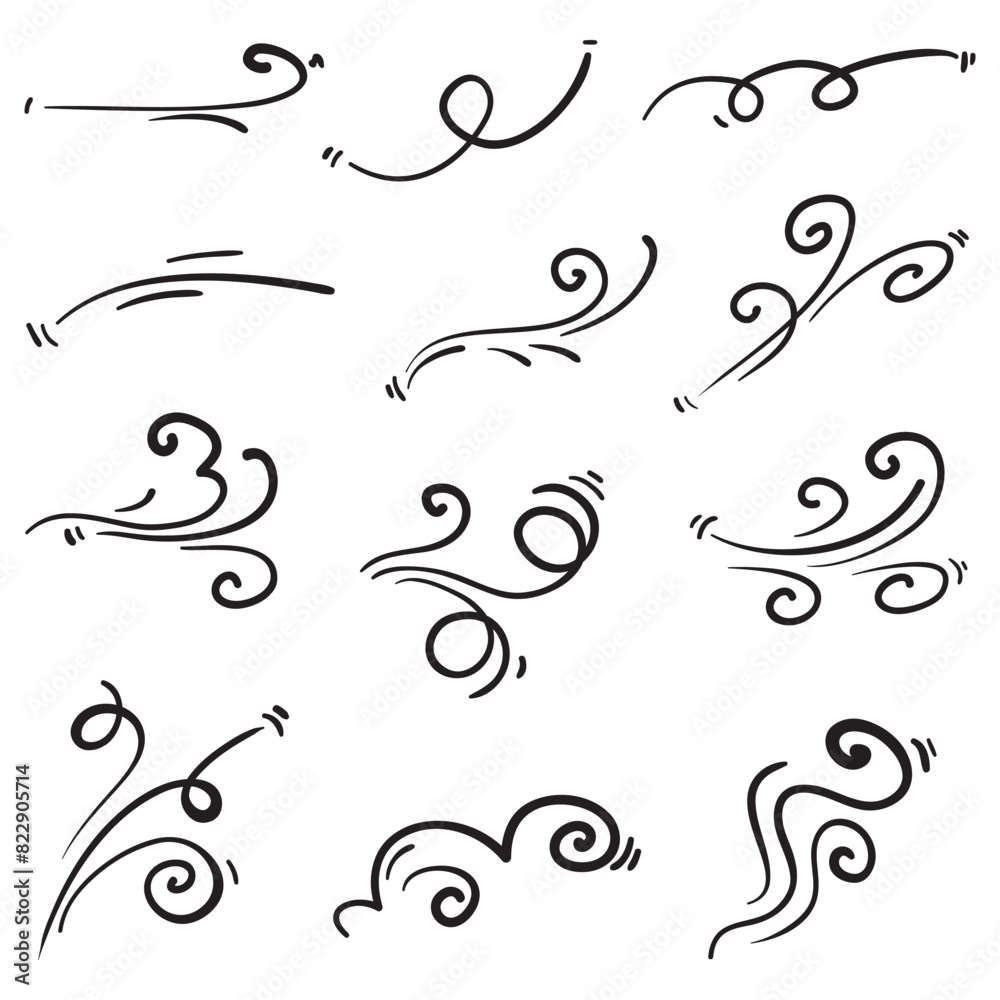 doodle wind illustration vector handrawn style doodle wind illustration vector handrawn style