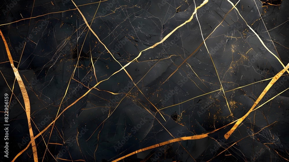 black marble background with golden veins