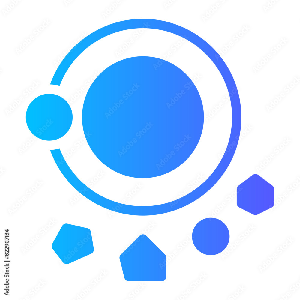 Asteroid Belt gradient icon