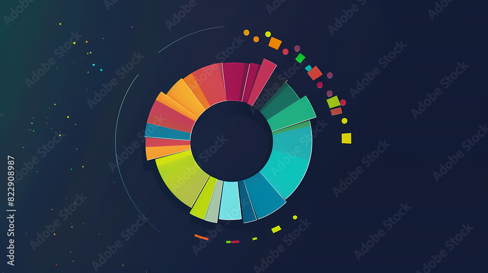 Circle chart design template for creating vector image