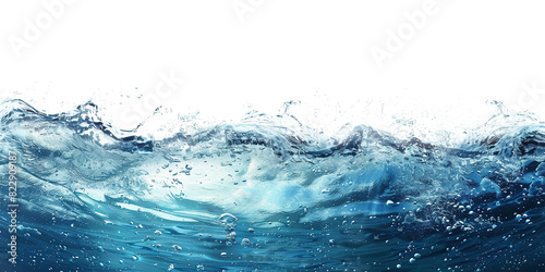 flowing water on transparent background