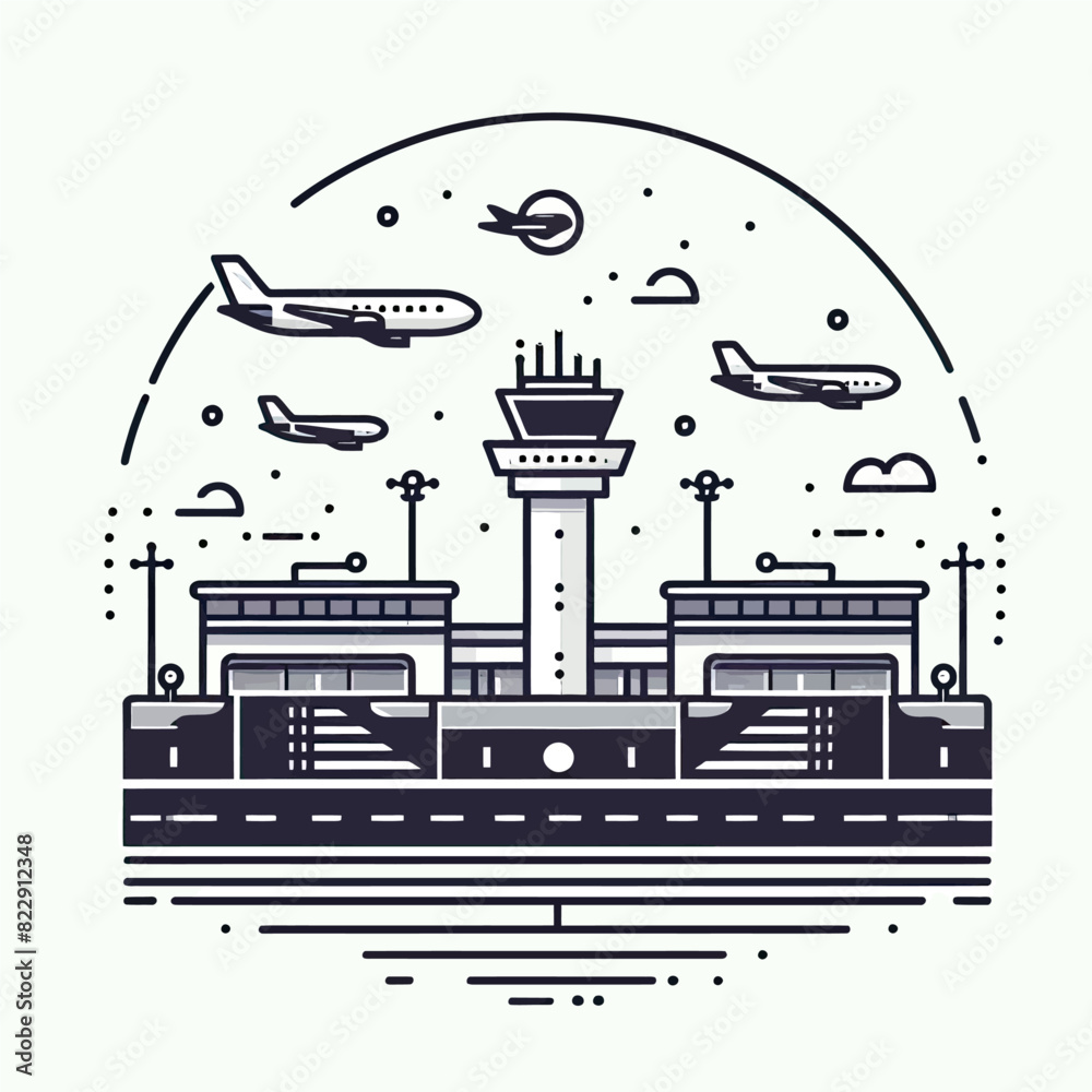 vector of airport in white background vector of airport in white background