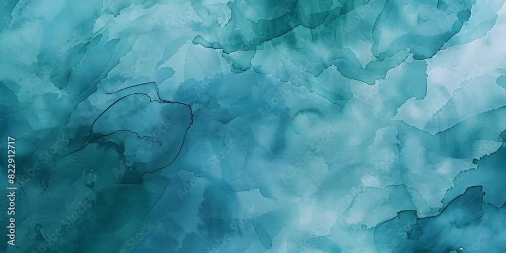 Obraz premium Abstract Teal Watercolor Background with Soft Brush Strokes