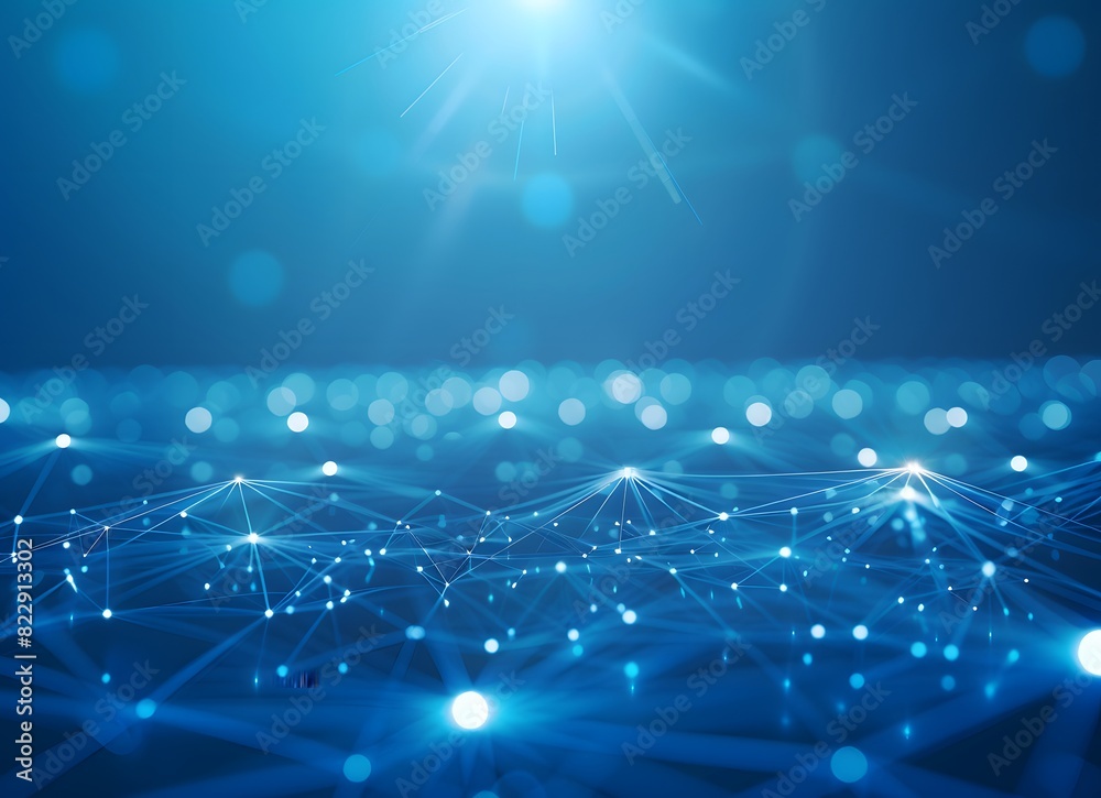 Obraz premium Abstract Technology Background with Network Connection in Blue Tone