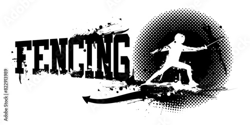 Fencing Banner Vector Illustration
