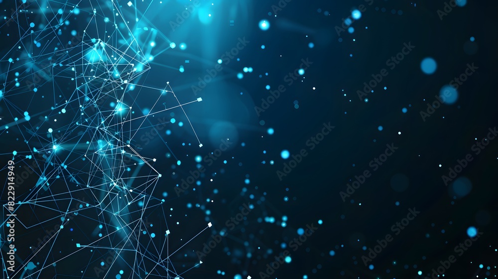 Fototapeta premium Abstract Technology Background with Blue Glowing Connections