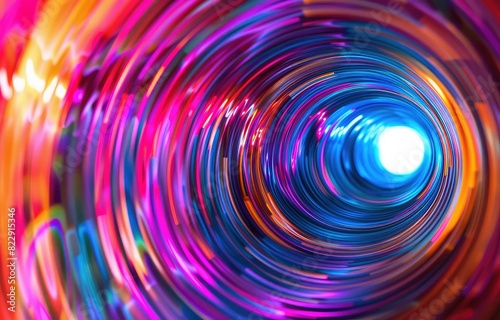 Colorful wormhole, time travel concept.