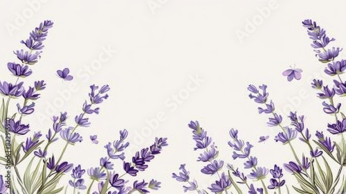 Illustration hand drawn Lavender frame lavender   