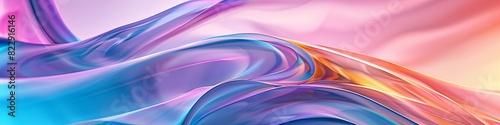 Abstract Minimalist Background With Rhythmic Curves In Purple Blue And White