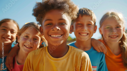 Happy smiles of multiracial children © yang