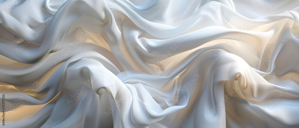 Fototapeta premium abstract shapes of white silk folds
