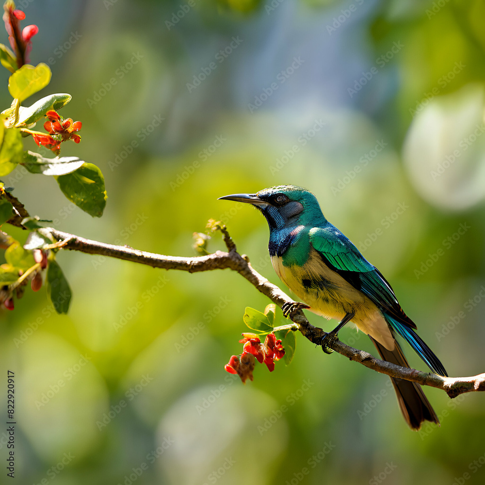 Sunbird sitting on the tiny branch Sunbird sitting on the tiny branch