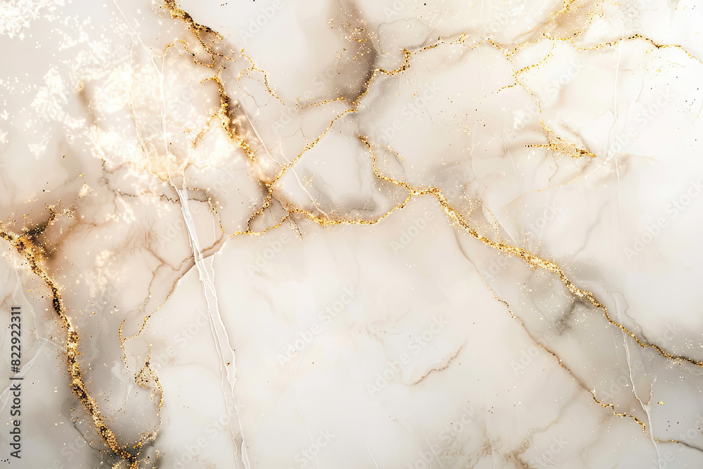 Exquisite White and Grey Marble with Gold Accents, Offering a Touch of Elegance for Design Projects. Created with Ai
