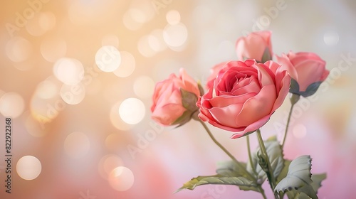 Decorated artificial flower against blur background