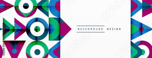 Colorful circle and triangle abstract background. Template for wallpaper, banner, presentation, background