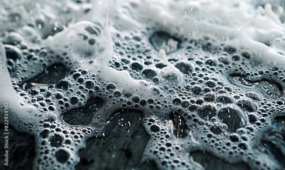 Naklejka premium Car Wash with Soap Suds Cleaning Action 