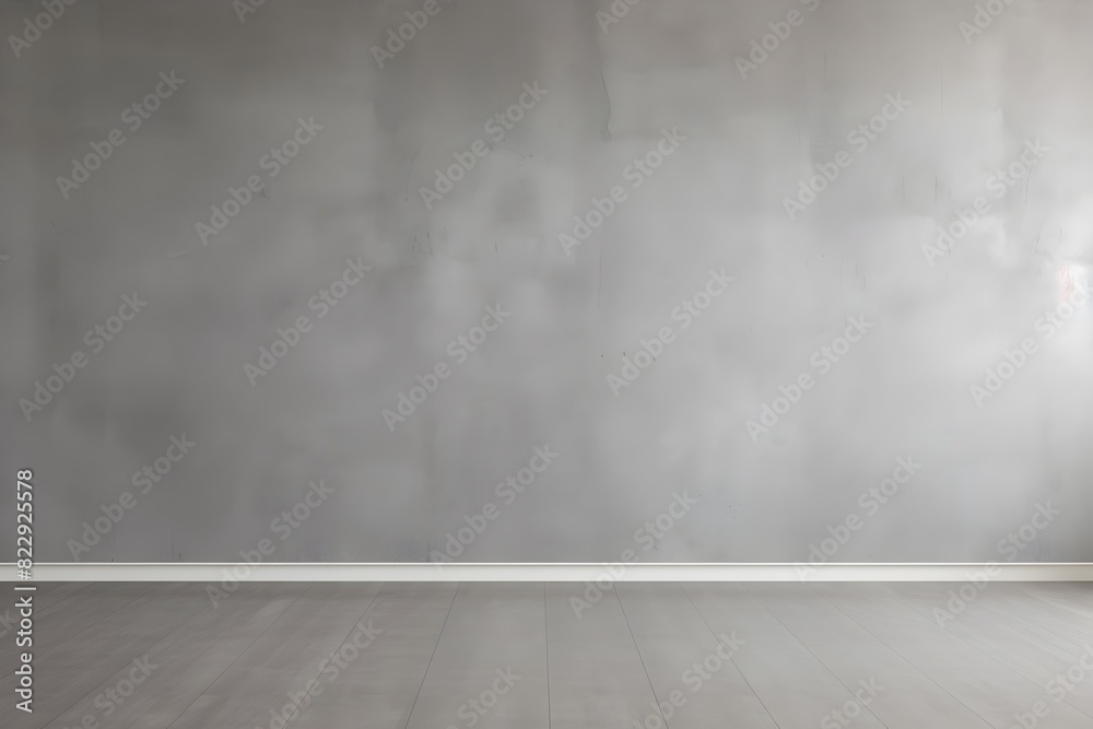Minimalist Gray Concrete Room with Empty Wall Background for Interior Design