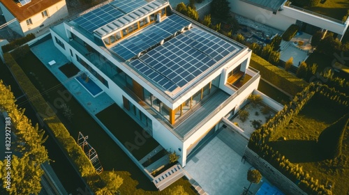 solar cell installation in an Asian urban area
