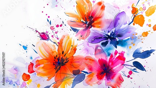 A beautifully painted watercolor  card, photographed against a pristine white background, capturing the vibrant hues of love and gratitude.   © Intra
