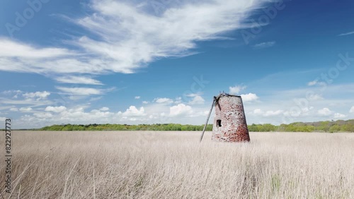Walberswick derelict drainage windmill, Westwood marshes landmark photo