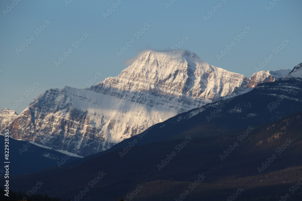 Fototapeta premium Snow On Mount Edith, Jasper National Park, Alberta