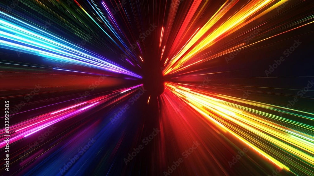 An abstract image of a rainbow light tunnel An abstract image of a rainbow light tunnel
