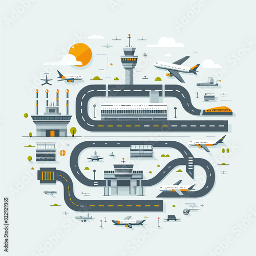 vector of airport in white background  
