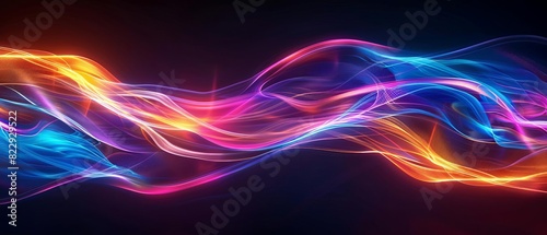An abstract painting of vibrant, flowing energy in motion